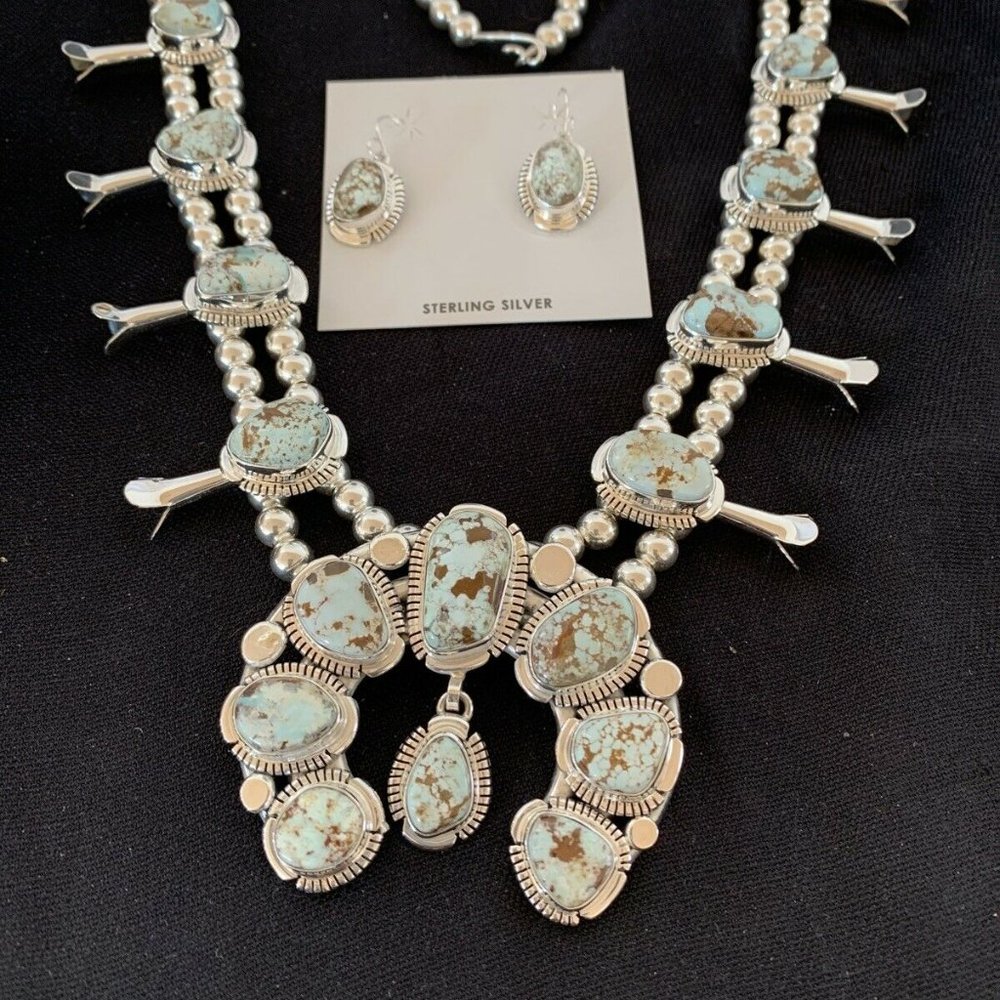 Dry Creek Turquoise Sterling Squash Necklace - Picture 8 of 12